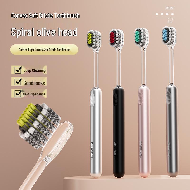 Bioderma Lux Mountain Toothbrush - Roman Column Design, Soft Bristles, Gum Protection, Adult. 2 pieces (Color Random)