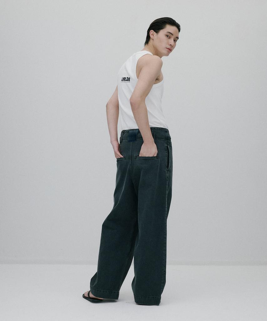 Sunjin New High-Rise Wide-Leg Pants [Black]