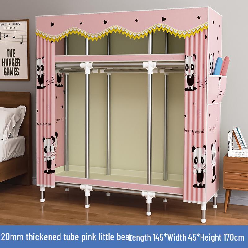 Thickened Steel Pipe Fabric Wardrobe for Dorm or Bedroom Storage
