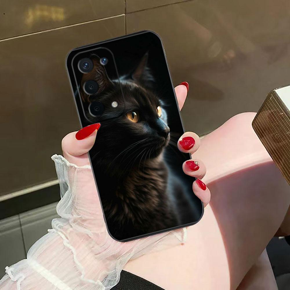 Black Cat Staring Eye Phone Case For OPPO A9 A15 A17 A31 A38 A53 A54 A55 A57 A60 A73 A74 A79 A78 A92 A93 A94 A98 Case Funda Capa