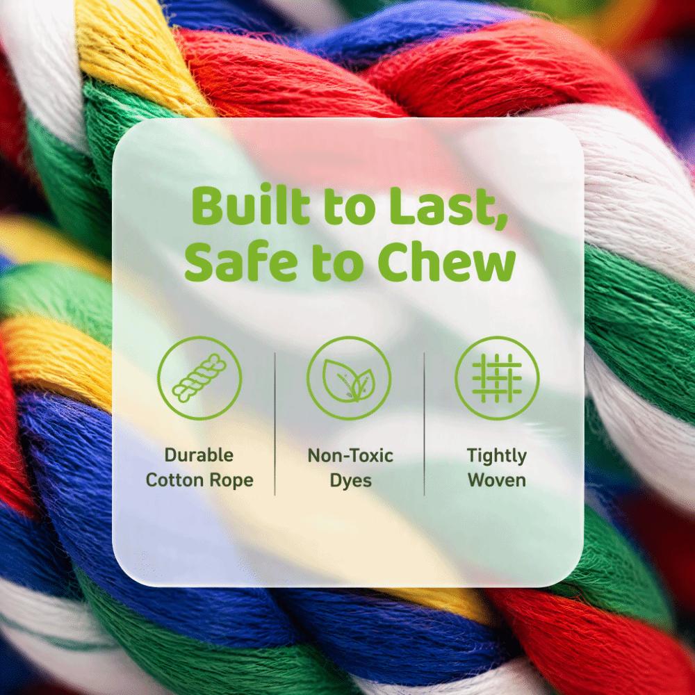 Colorful Cotton Rope Bird Hanging Toy Bite Resistant Cotton Rope Bird Toy  For Small Parrots