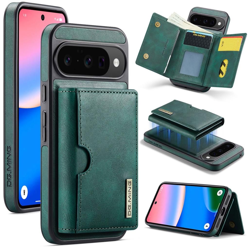 DG.MING M6 Series For Google Pixel 10/10 Pro Case Magnetic Wallet PU + PC + TPU Phone Cover