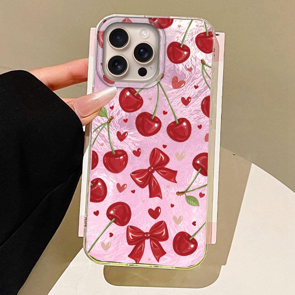Watermelon Cherry Fruits Glacier Texture Phone Case for iphone 16 15 14 7 8 Plus 13 11 12 Pro Max X XS XR SE 2022 Back TPU Cover
