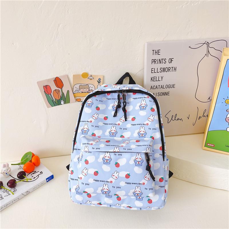 

Adorable Korean Style Cartoon Bunny Backpack For Kids Lightweight And Durable Design синий