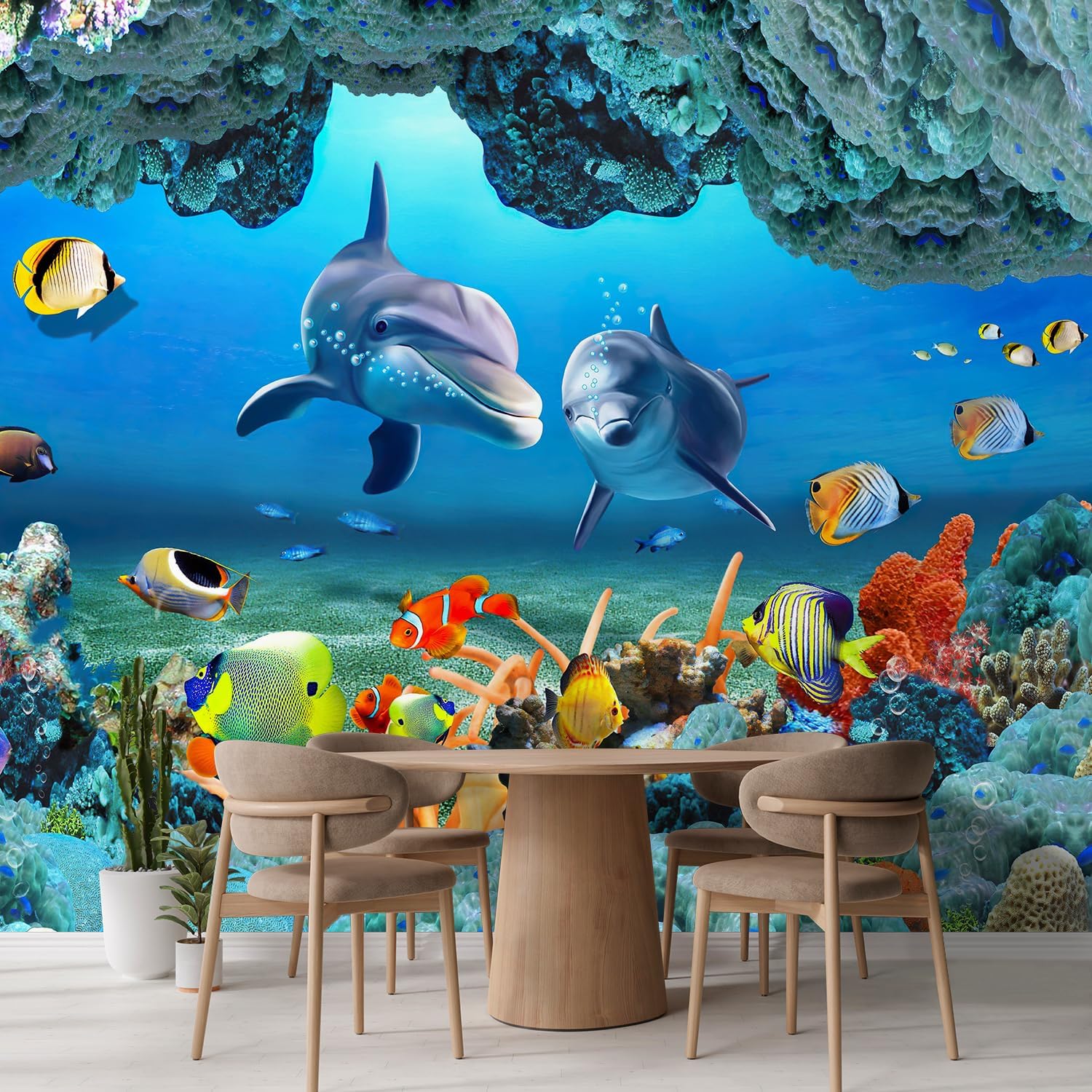 Underwater World Mural Living Room Ocean