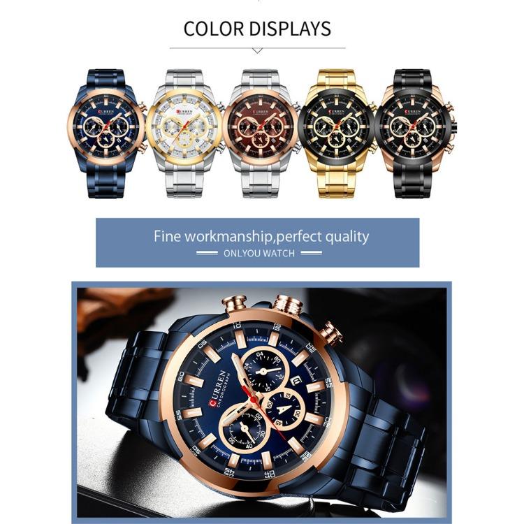 CURREN Men's Six-pin Calendar Men's Watch Business Waterproof Quartz Watch