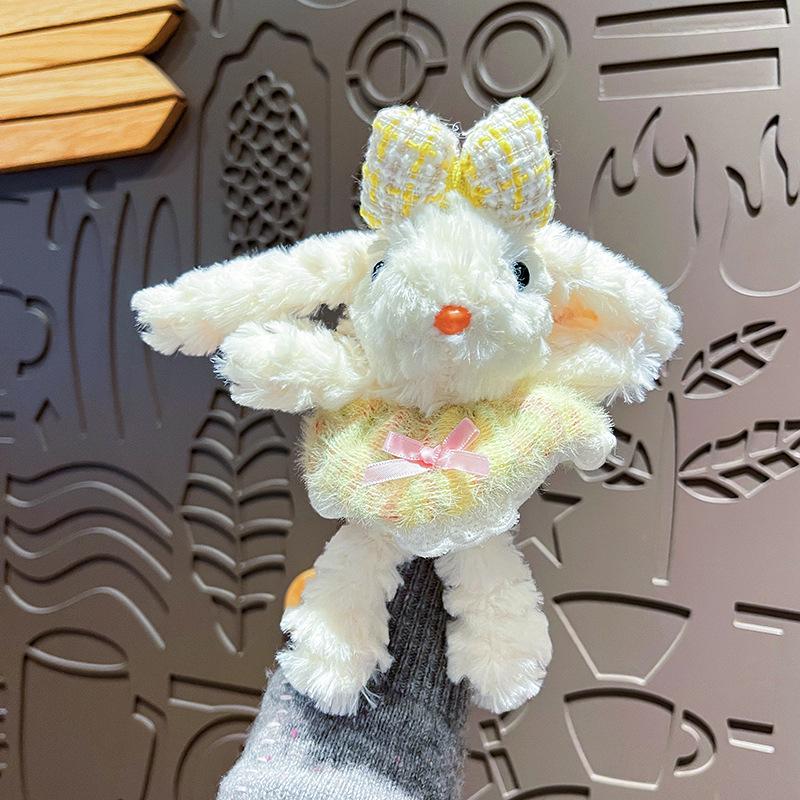 Original Cute Long-Eared Rabbit Plush Princess Dress Keychain - Cartoon Rabbit Doll Bag Pendant Gift for Girls