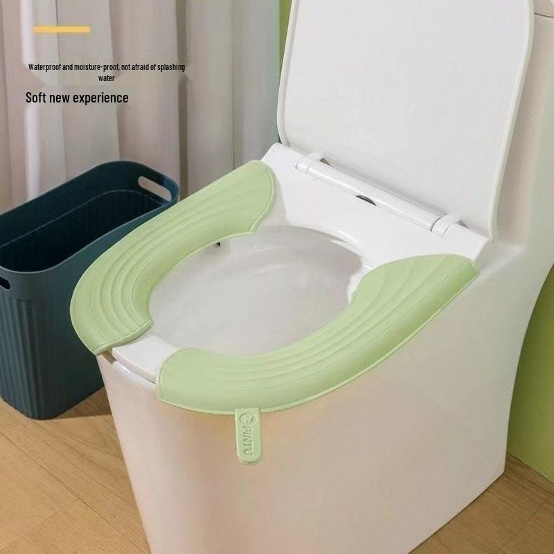 Universal All-Season Thickened Washable Toilet Seat Cushion – Non-Staining Adhesive Cover