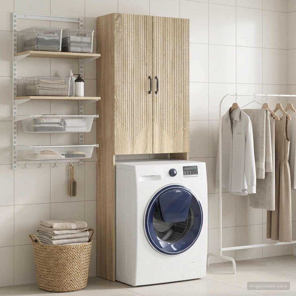 Bathroom Cabinet HOORN Sonoma Oak 66 X 25.5 X 190 Cm