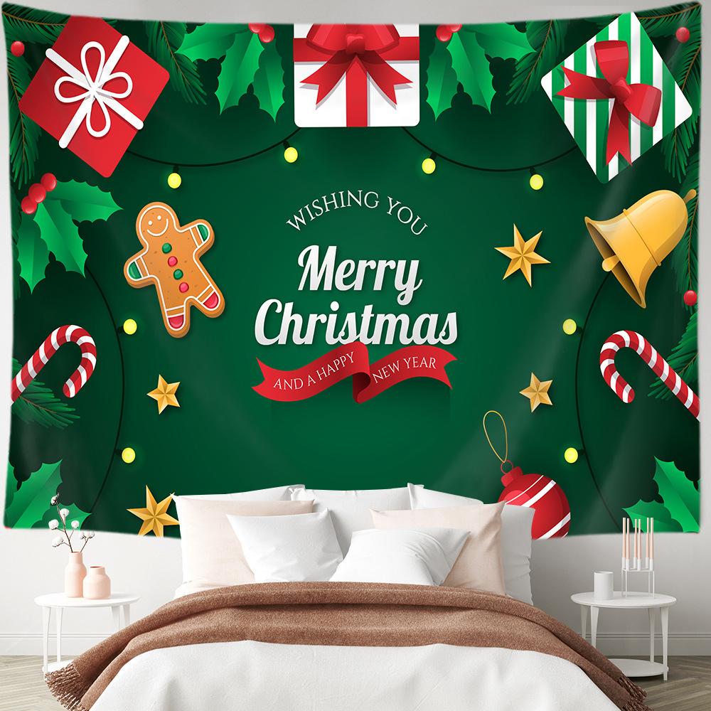 Christmas Tapestry Merry  Holiday Party Decoration Background Hanging Cloth Suitable for Home Living Room Bed