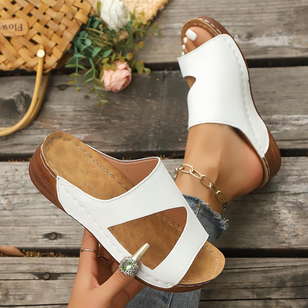 Fashion Women's Sandals Summer Roman-style Light Wedge Slippers Outdoor Leisure and Comfortable Medium-heeled Slippers Zapatos Mujer