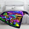 Lebendige Lila Pilz-Print Fleece-Decke Weiche Warme Flanelldecke für Sofa Bett Reisen Camping Wohnzimmer Büro Ganzjahres