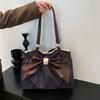 Neue Mode Polka Dot Schleife Spitze Große Kapazität Schultertasche für Damen Pendler Tote Handtasche