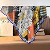 Pastoral Floral Velvet Double-sided Scarf 91 Large Square Scarf Women's Summer Travel Photo Silk Scarf Sun Protection Shawl