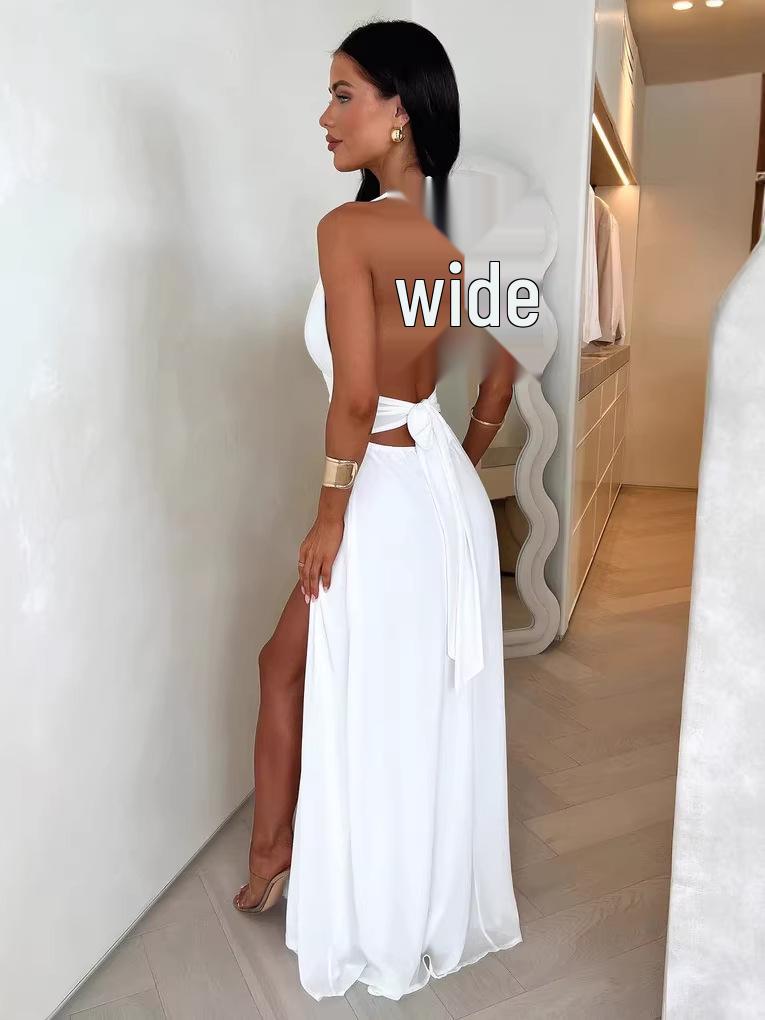 Di Yun Women's Deep V Halter Long Skirt Dress, Spring/Summer 2026 Collection