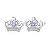 Luxury 925 Silver Pink Bowknot Stud Earrings Diamond Flower Heart Hoop Earrings for Women Sweet Fine Jewelry Gift