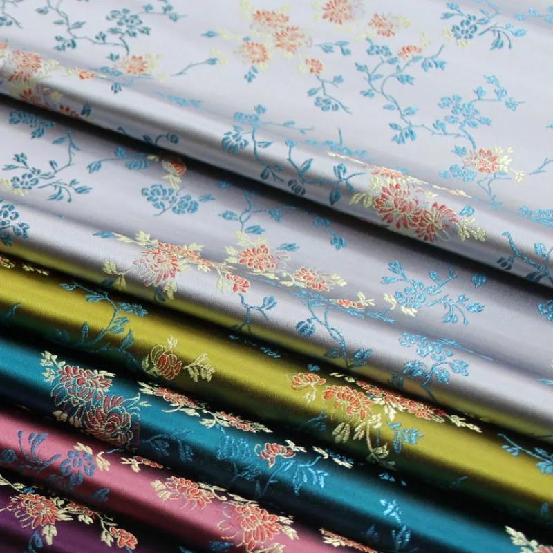 100x75cm Thailand/Chinese Style Florals Ethnic Southeast Asia Burma Jacquard Women's Jacquard Skirt Fabric DIY Sewing Material
