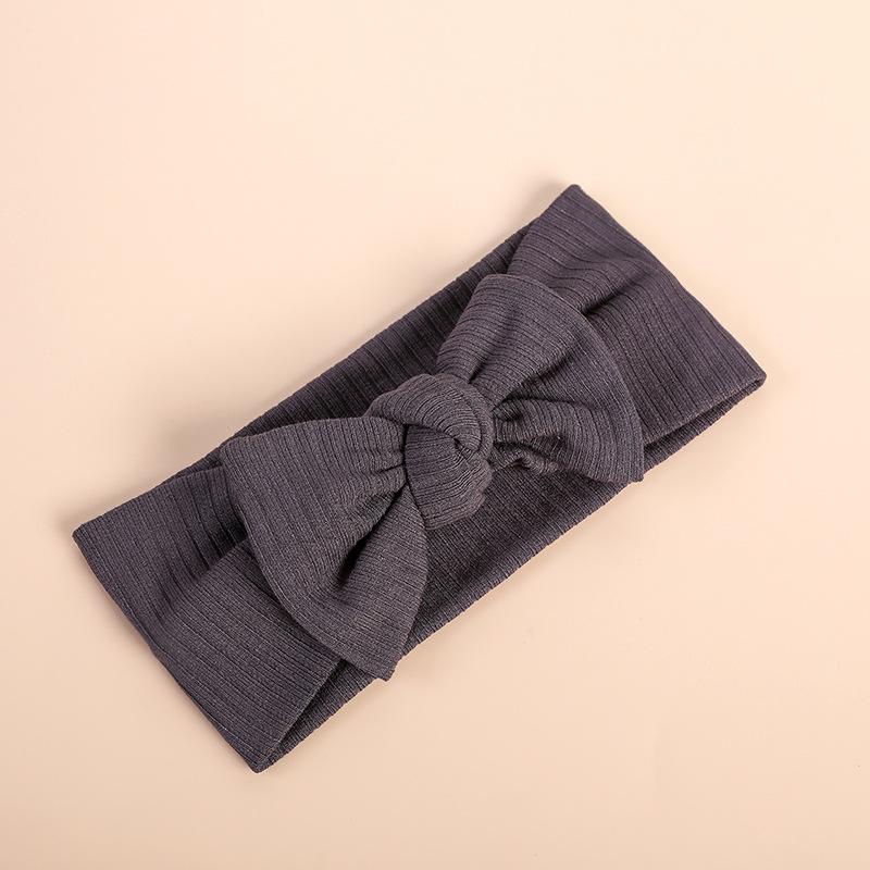 2022 Organic Cotton Baby Bow Knot Knitted Ribbed Infant Newborn Headbands for Babies 18 Colors Baby Accessories