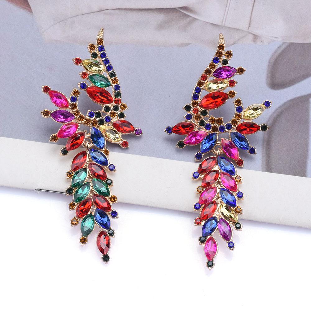 Tassel Geometric Za Colored Crystal Long Earrings Highquality And Fashionable Accessories