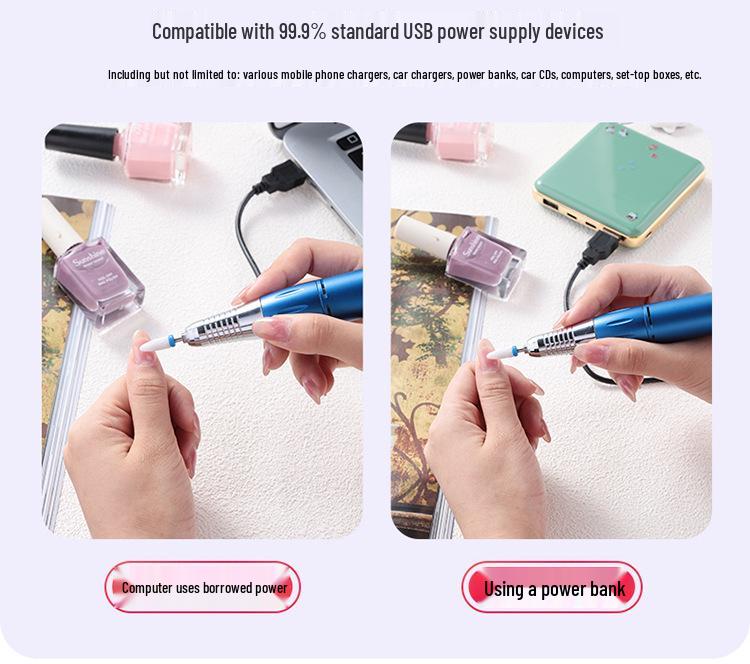 Tragbare USB-Nagelfräse 35000 U/Min mit Display & Nagelhautentferner