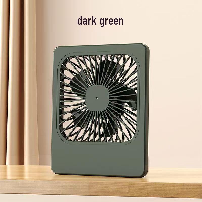 

Compact USB Rechargeable Mini Desk Fan: Portable Handheld Electric Fan for Students and Office Use 12x13 cm темно-зелений колір
