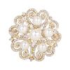 DIEZI Luxury Elegant Pearl Crystal Brooches For Women Wedding Bridal Sweet Cute Flower Rhinestone Brooch Bouquet Accessories