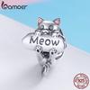BAMOER originální 925 stříbro nezbedné kočičí korálky Mňau kočičí zvířecí kouzlo náramek s přívěskem DIY šperky