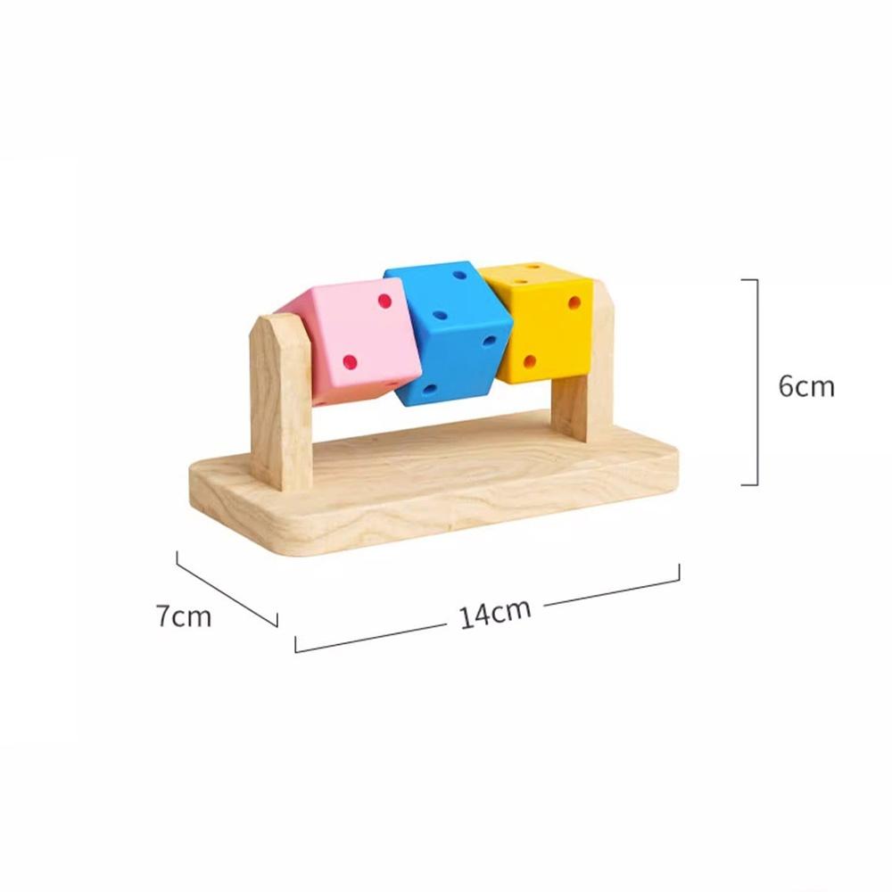 

Funny Hamster Interactive Toy Colorful Wooden Cube-shaped Toy for Small Pet Hamsters Parrots Rabbit Chewing Toy Pet supplies