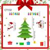 2024 Christmas Cartoon Magnet Fridge Stickers Christmas Tree Santa Elk Snowman Kitchen Fridge Wall Stickers Xmas Decoration