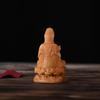 Minimalist Solid Wood Guanyin Statue Hand Carved Wooden Ornament for Home Living Room Interior Decoration