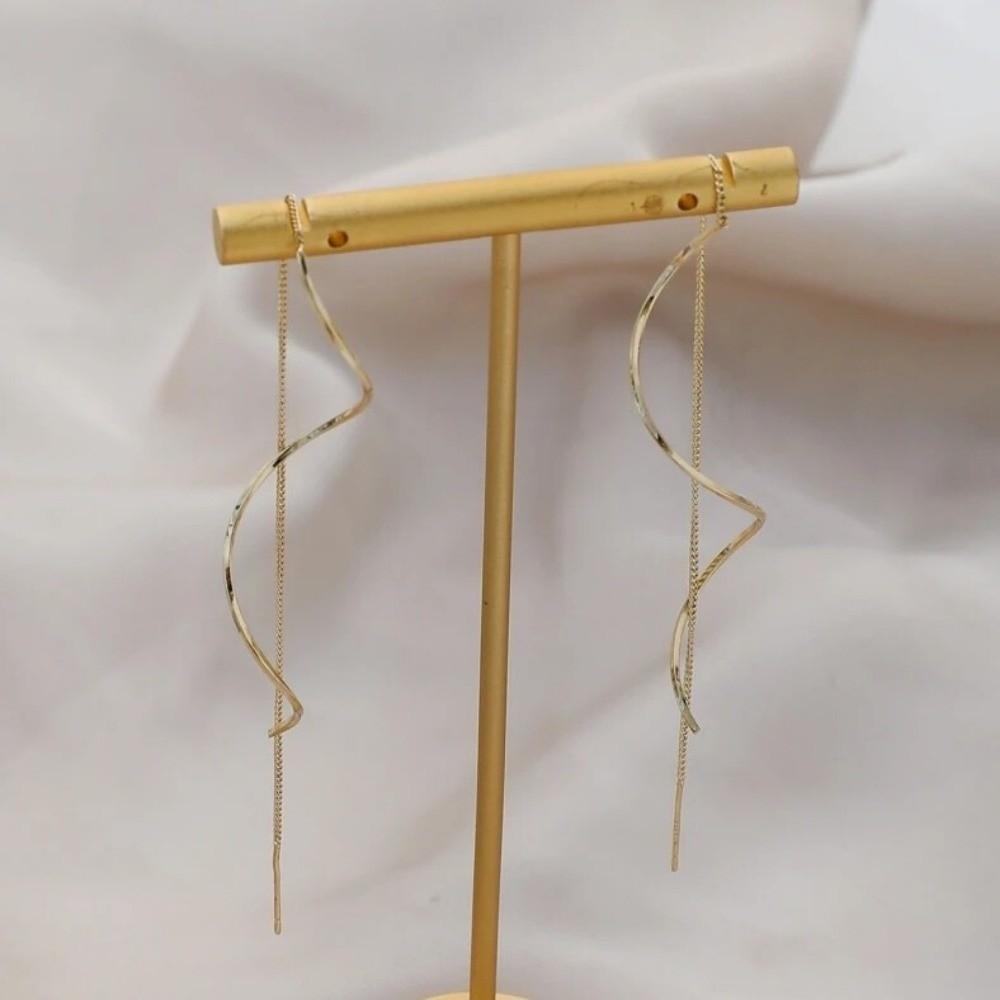 1 Pair Threader Type Long Tassel Threader Earrings Korean Style Party Earrings  Casual Wear
