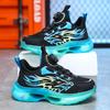 519 students 2025 new button shoes children's sports shoes medium and large children boys soft sole thick sole non-slip and breathable