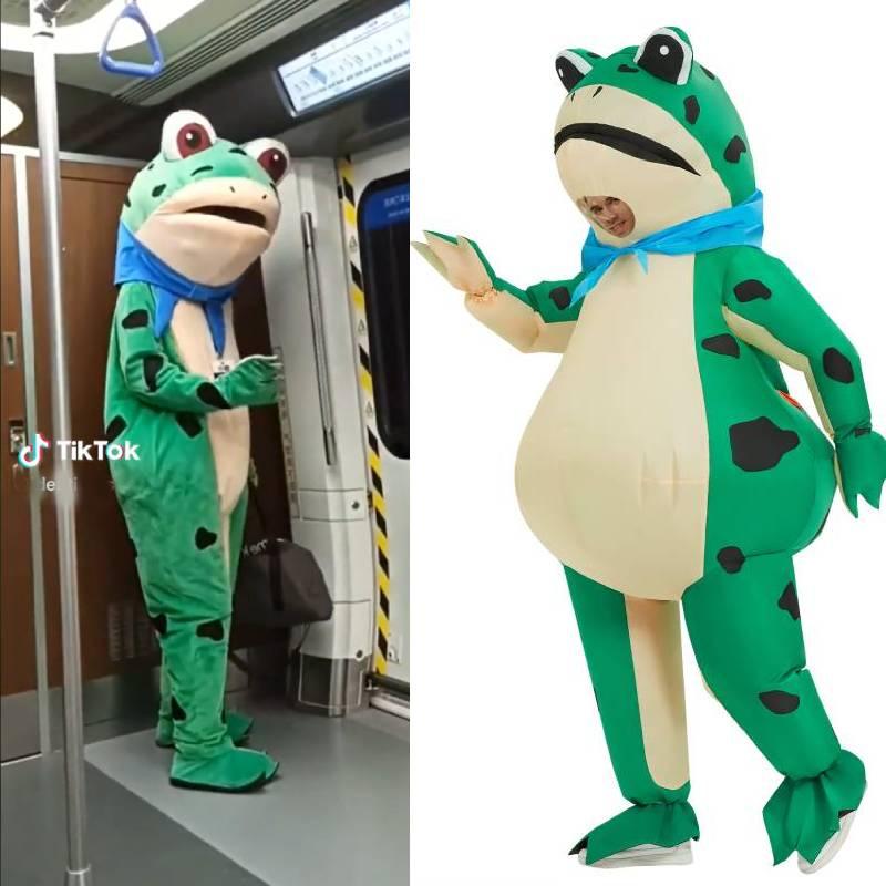 Cartoon Frog Cosplay Inflatable Costume Aldult Halloween Party Dress Up Props