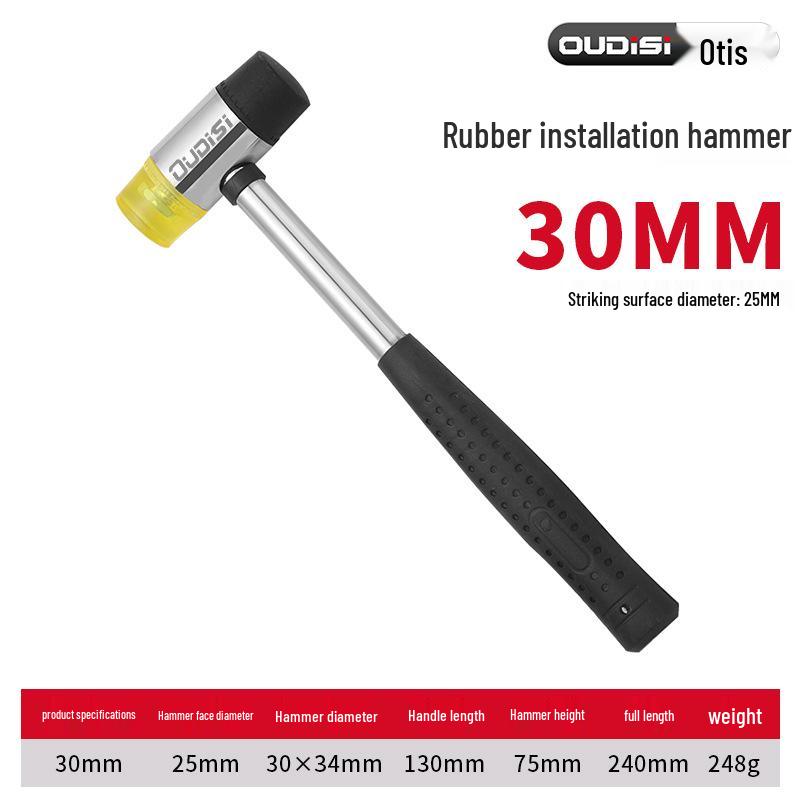 Rubber Hammer for Tile Installation: Multi-Functional Mallet with Large and Small Sizes for Tapping and Dyeing Tasks.