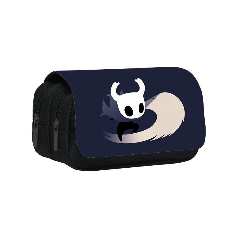 Hollow Knight Double-Layer Pencil Case Cartoon School Pen Bag For Student Large Storage Students Pencil Box School Gift