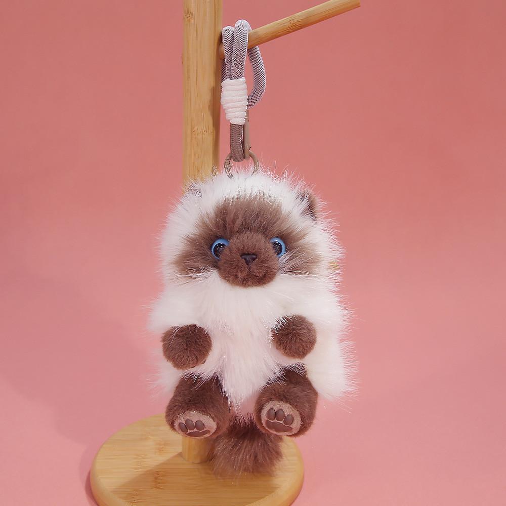 Plush Cat Keychain With Soft Short Pile Cotton For Gift And Decoration