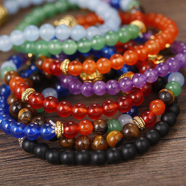 6Mm Natural Stone Green Dongling Agate Buddha Head Bracelet Jade
