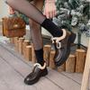 Fashionable British Style Plush Warm Loafers for Women Winter New Waterproof Garden Shoes Round Toe Thick Sole Low-top Shoes