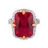 Jewelry Copper Bottom Gold-Plated Simulation Dry Red Corundum Retro Light Luxury Suit Female 12 * 16