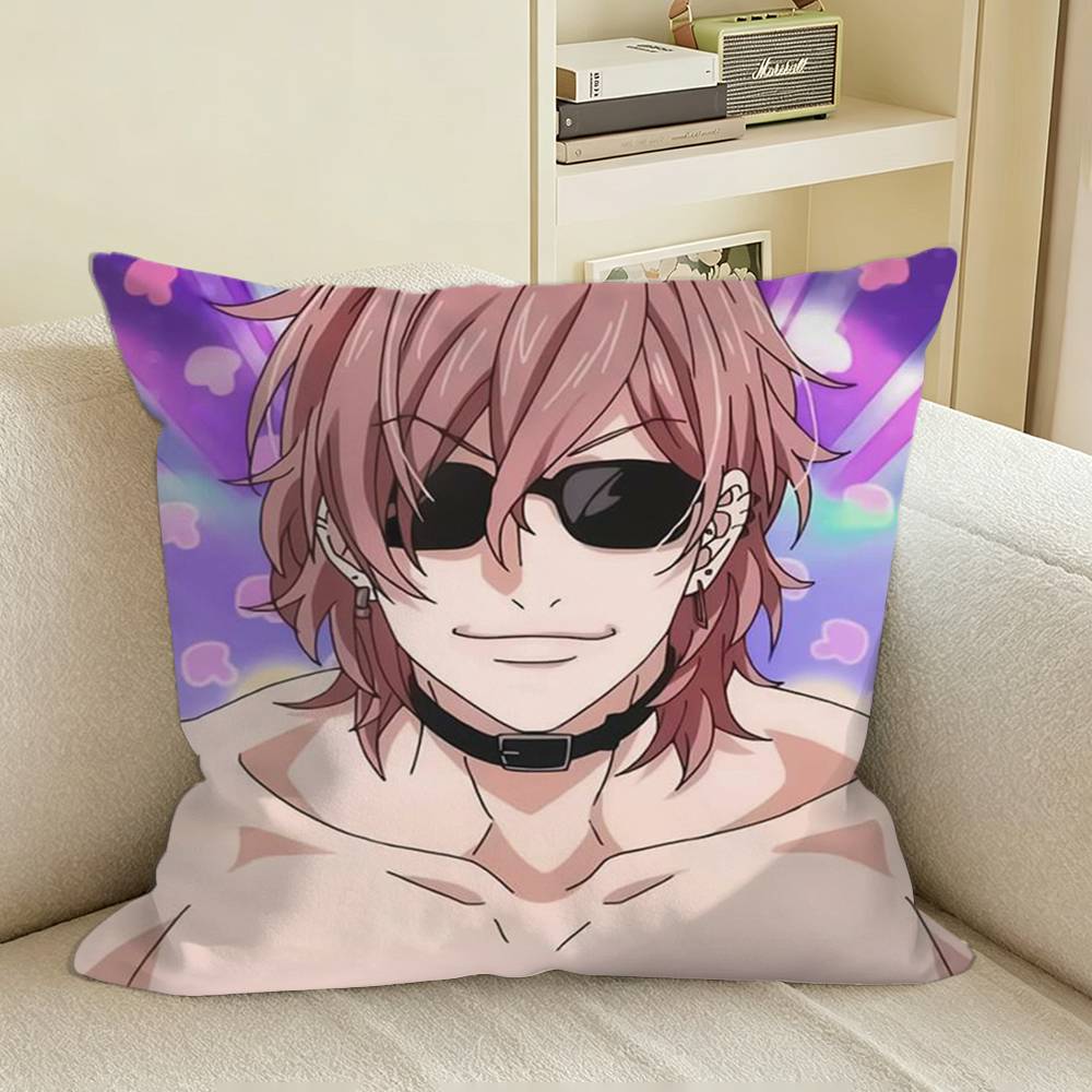 YURI BL Anime YYarichin BClub Square Sofa Pillow Cover Solid Color Living Room Home Decor Cushion Case