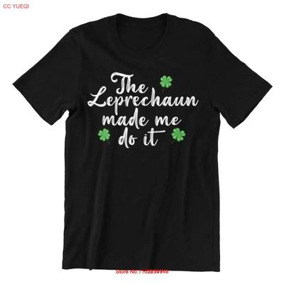 Leprechaun Made Me Do It IRISH T Shirt Kids Baby St Patricks Day Vintage Washed Unisex Casual Streetwear Graphic Homme Fashion