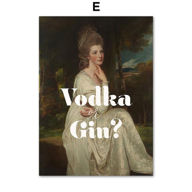 Vintage Flower Noble Girl Portrait Abstract Feminist Art Canvas Painting Posters And Prints Wall Pictures For Living Room Decor No Frame