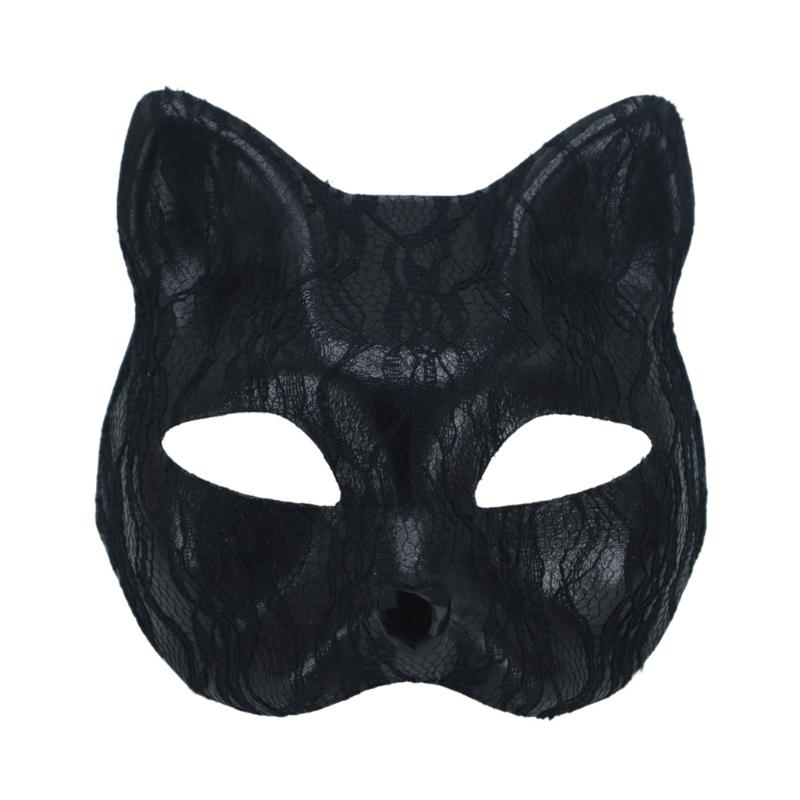 Elegant Cats Face Lace Snake Pattern Mask Costume Mask For Masquerades Ball Halloween Party And Cosplay