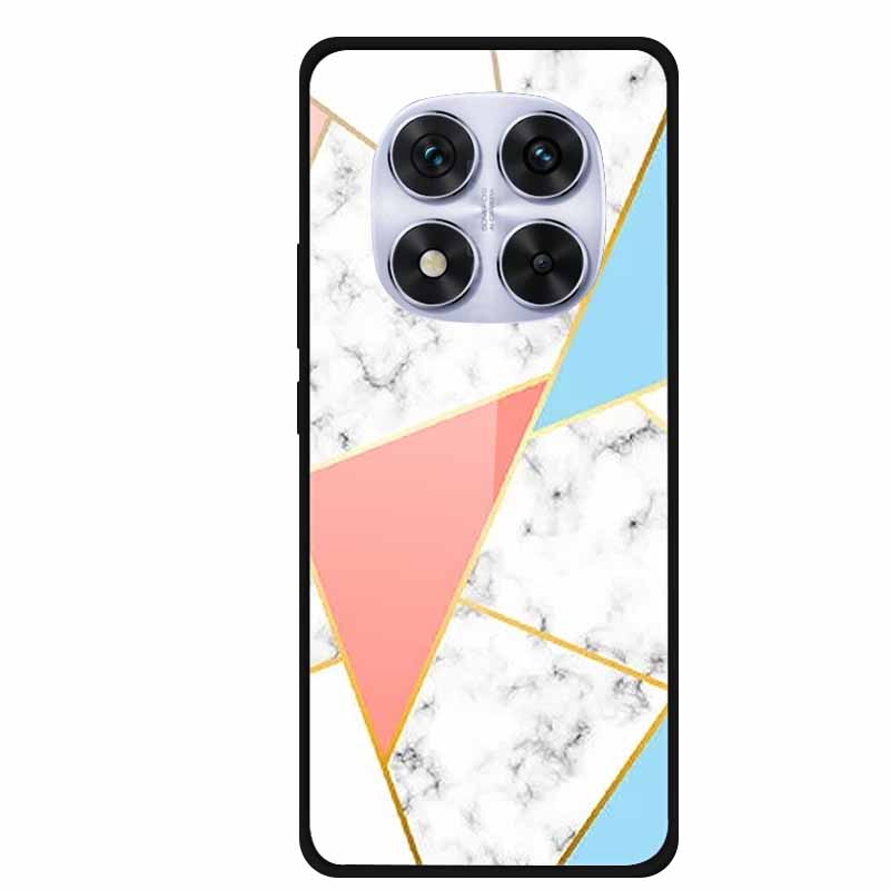 Tempered Glass Case For Xiaomi Redmi Note 14 Pro 5G Back Cover PC Hard Shockproof Cases Beer Marble Texture Cool Fashion Funda