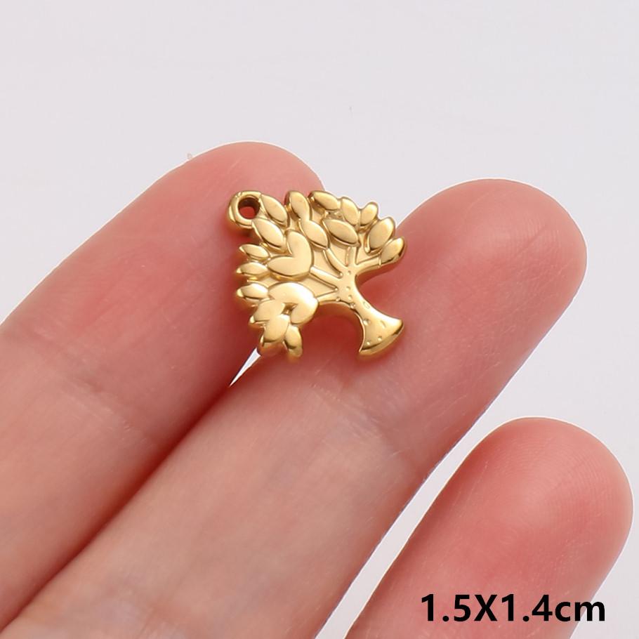5pcs/Lot Exquisite Fashion Stainless Steel Hollow Flower Pendants For Jewelry Making Bracelets Necklace Plant Charm DIY Findings