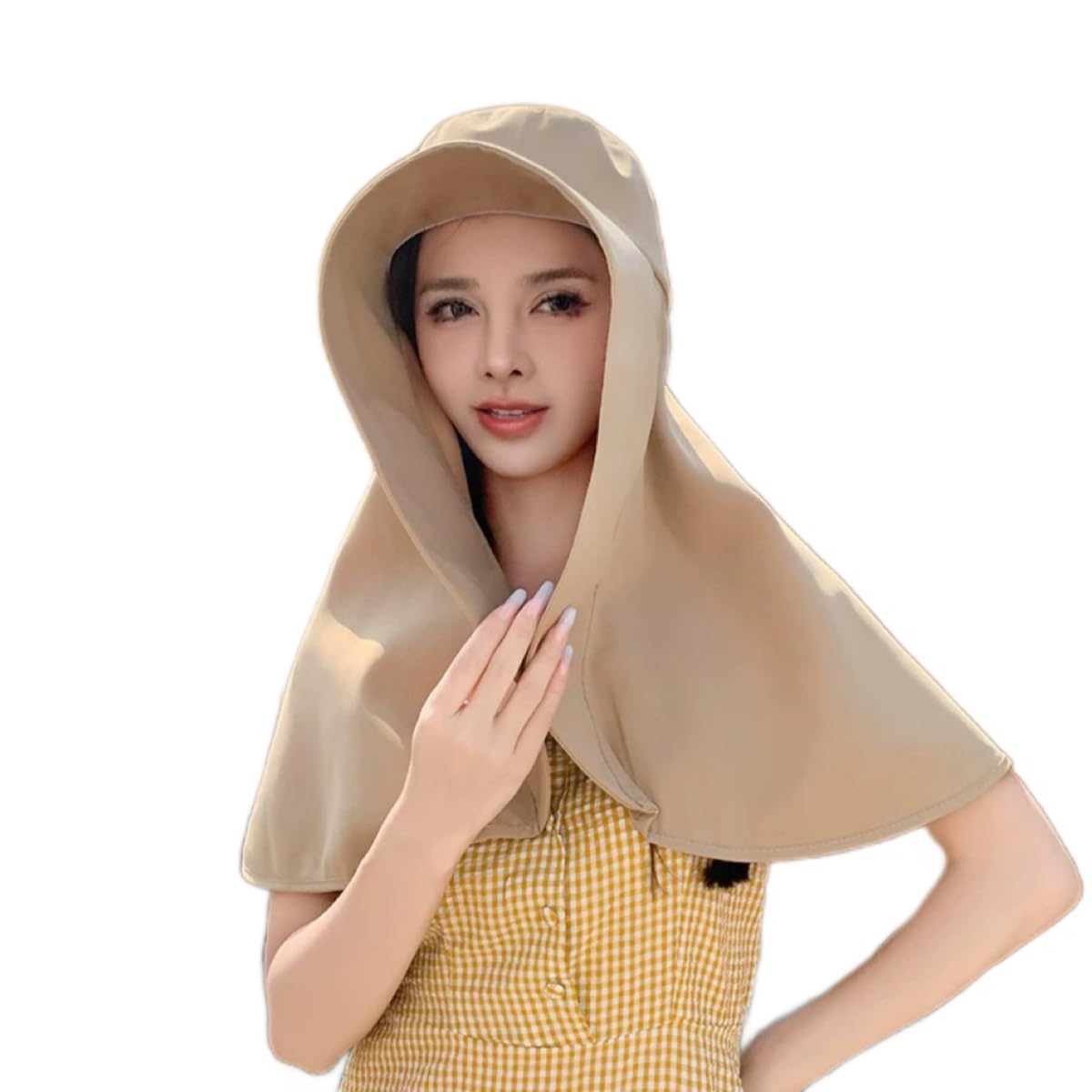 

Gardening Neck Sun Ponytail Wide UV UV Heatstroke for Farm Home Clothes and Other Agricultural Work [DRIONO] Hat, Guard, Protection, OK, Brim, Cut,