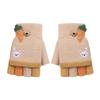 Wool knitted half-finger flip dew finger primary school students writing thickened warm and cold-proof cute rabbit winter girls gloves