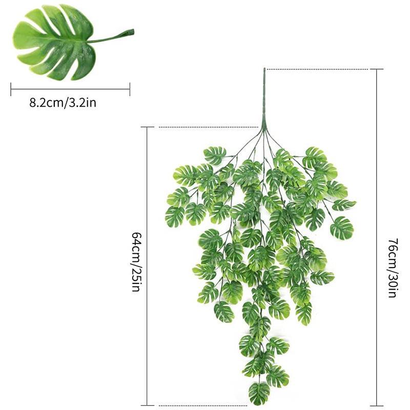 Turtle Leaf Vine Hanging Basket - Artificial Plant for Home, Wedding, or Outdoor Decoration
