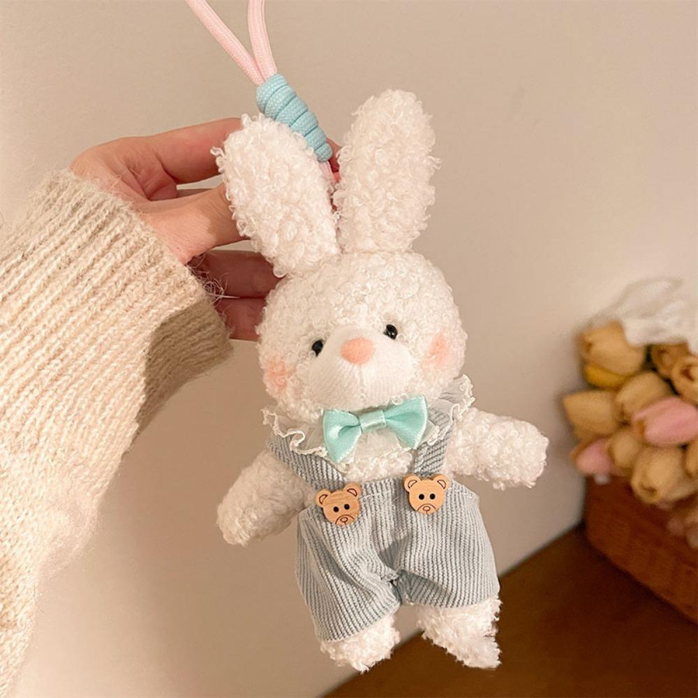 Cute Plush Doll Keychain Hanging Plush Rabbit Key Ring Creative Bear Plush Pendant  Daily Use