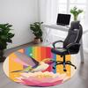 1PC Hummingbird Lotus Office Round Area Rug,  Mat Suitable ForOffice, Under Office Chairs Bedroom Living Room Home Decor, Room Deco